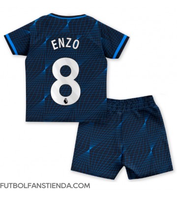 Chelsea Enzo Fernandez #8 Segunda Equipación Niños 2023-24 Manga Corta (+ Pantalones cortos)